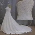 Empire Sweep Train Embroidary Princess Bridal Gown Tulle Wedding Dress